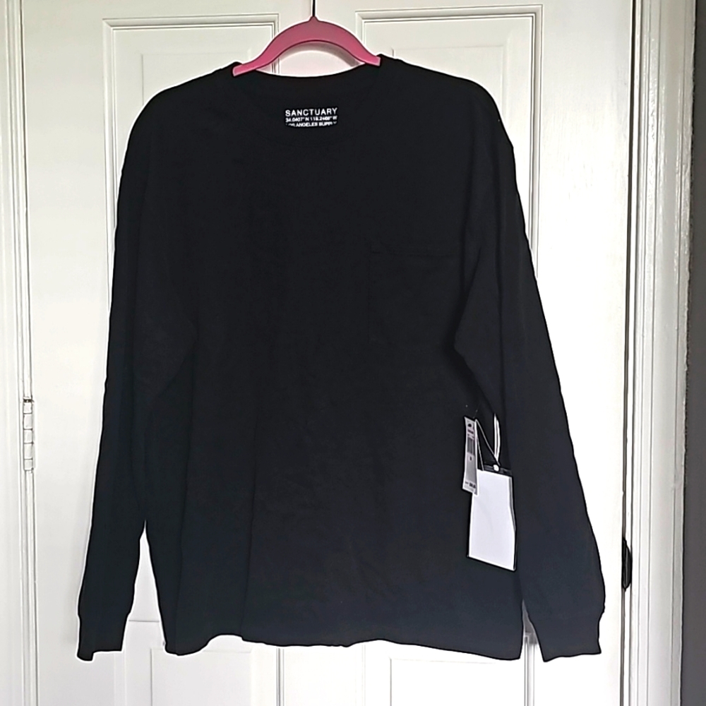 NWT Sanctuary Men's Black Long Sleeve With Top Pocket